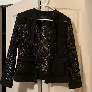 NWT Alfani Black Lace Blazer Size Petite Small